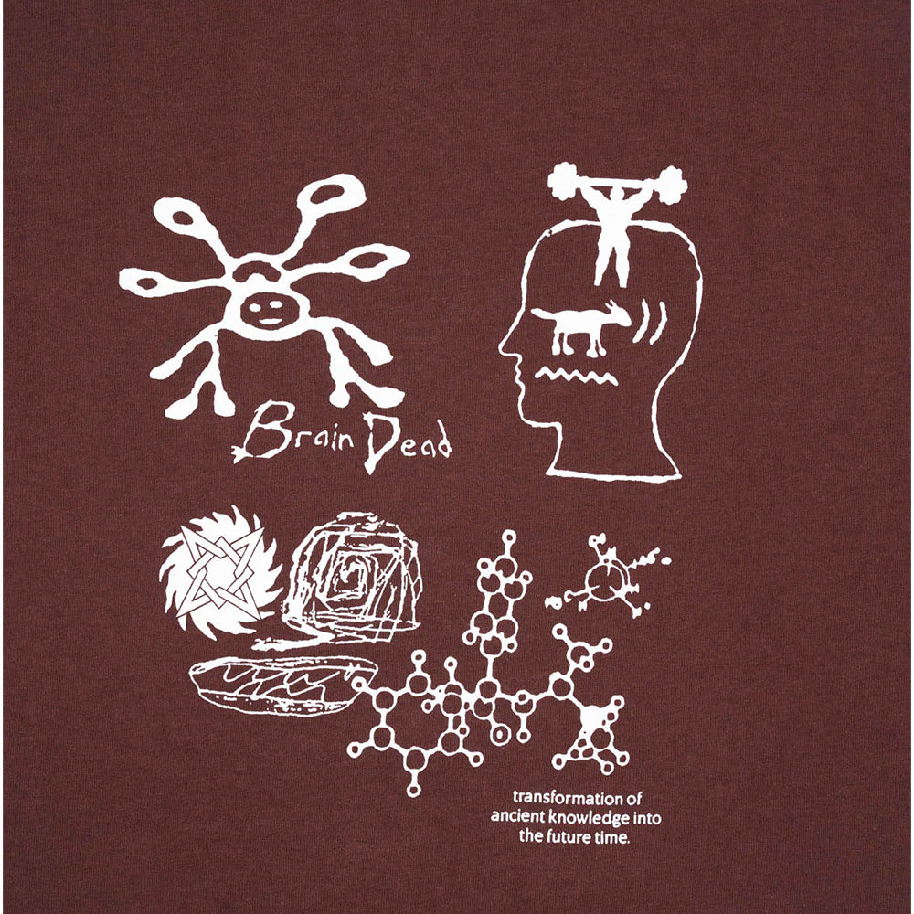 BRAIN DEAD BRAIN DEAD ANCIENT KNOWLEDGE T-SHIRT // BERRY
