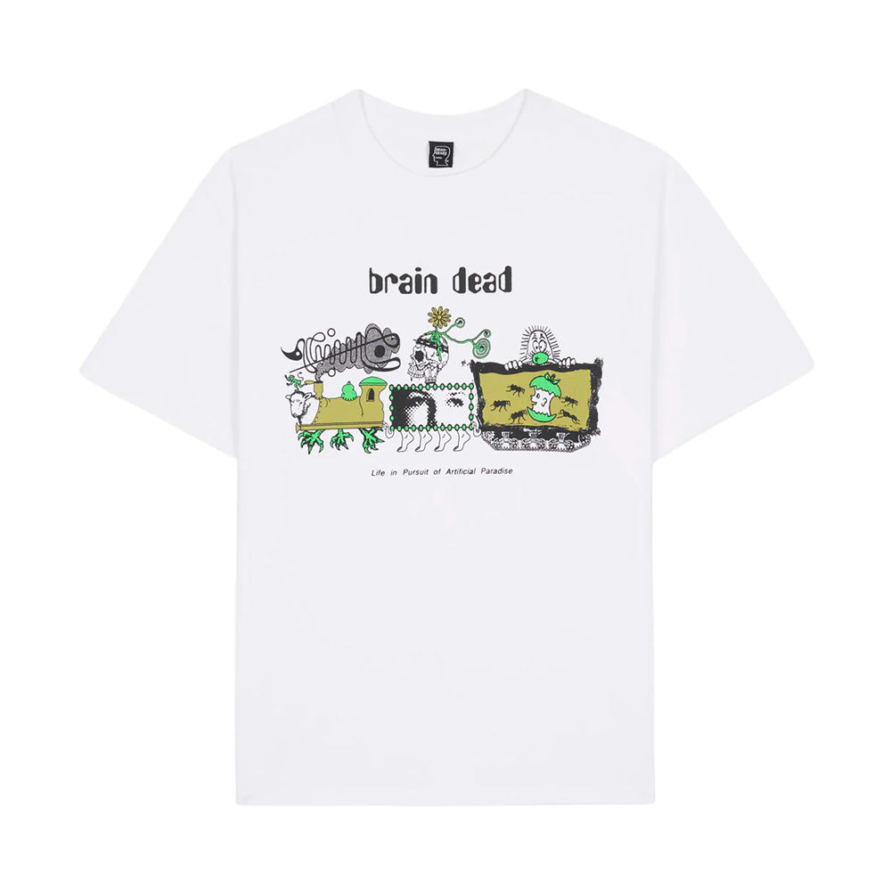 brain dead bds25t00o044 artificial paradise t shirt white