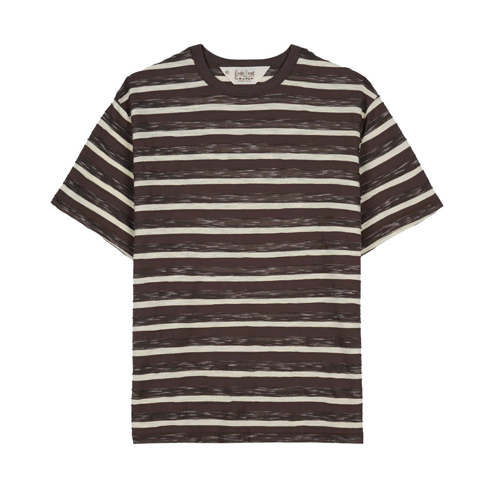 brain dead p26t00004980 casey stripe t shirt brown
