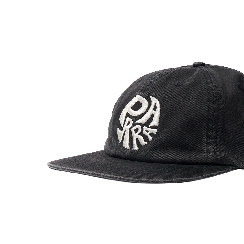 BY PARRA BY PARRA 1976 LOGO 6 PANEL HAT // BLACK