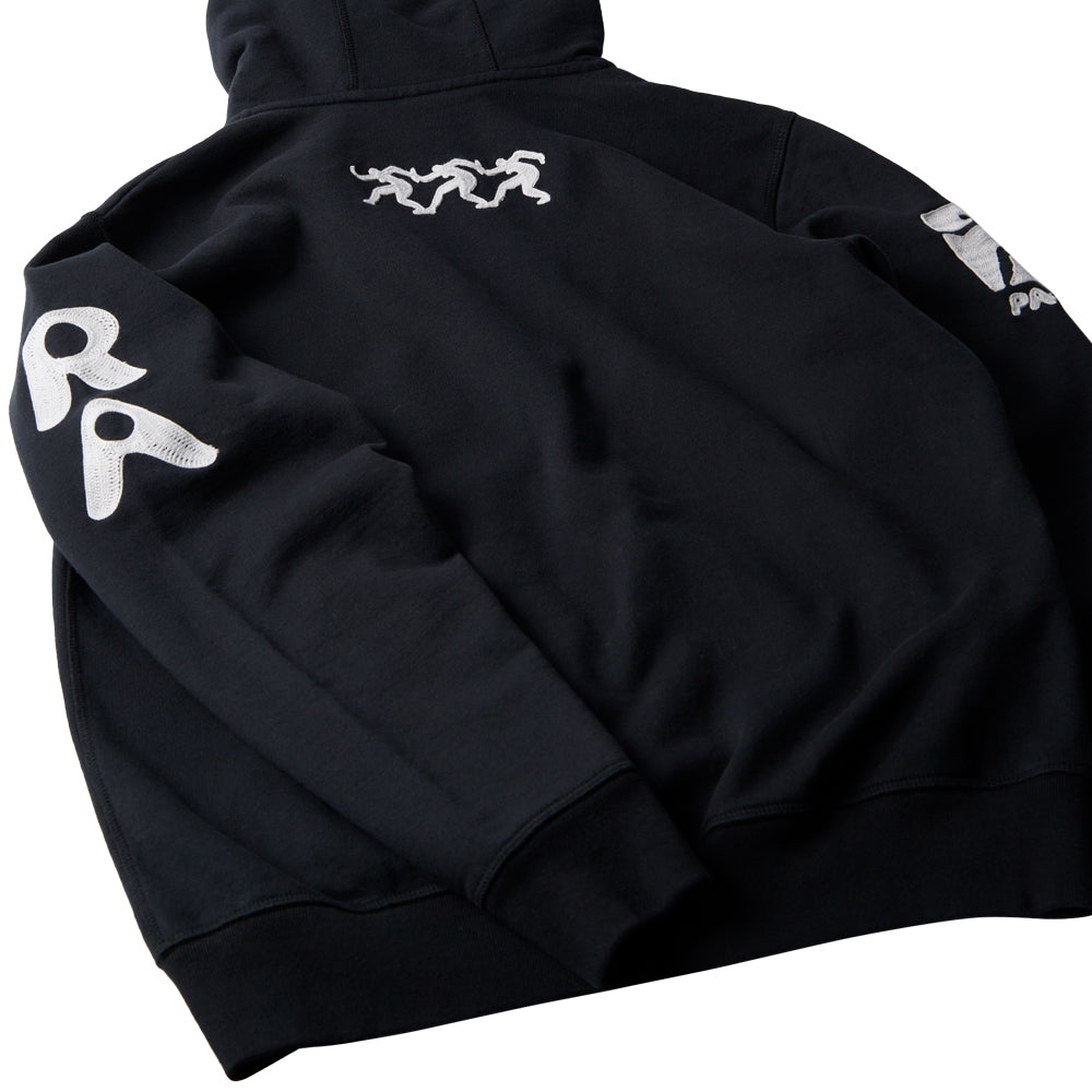 by parra 51141 zipped pigeon zip hooded sweatshirt black