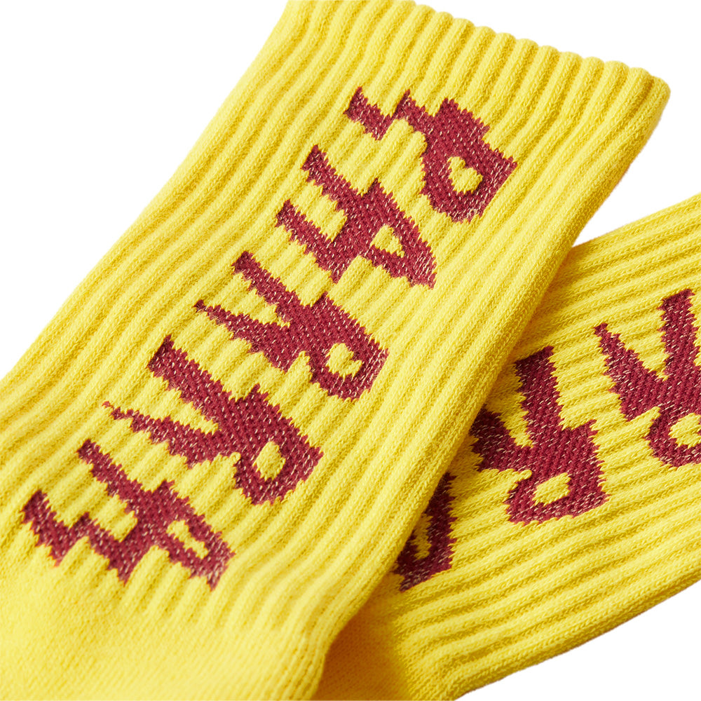 by parra 52181 shocker logo crew socks yellow