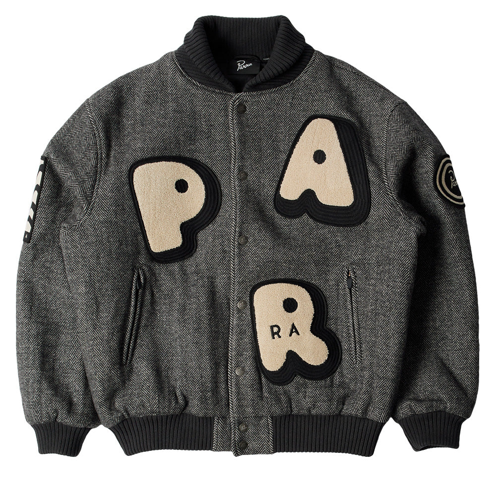 by parra 52240 rounded par varsity jacket dark grey