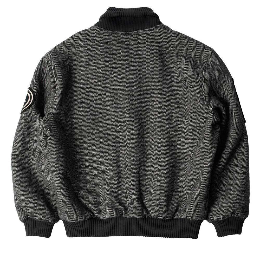 by parra 52240 rounded par varsity jacket dark grey