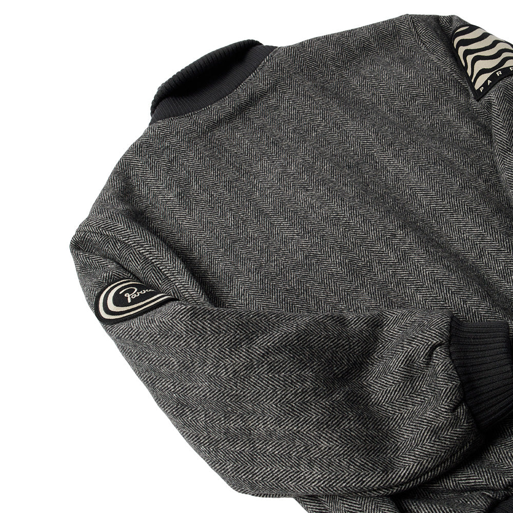 by parra 52240 rounded par varsity jacket dark grey