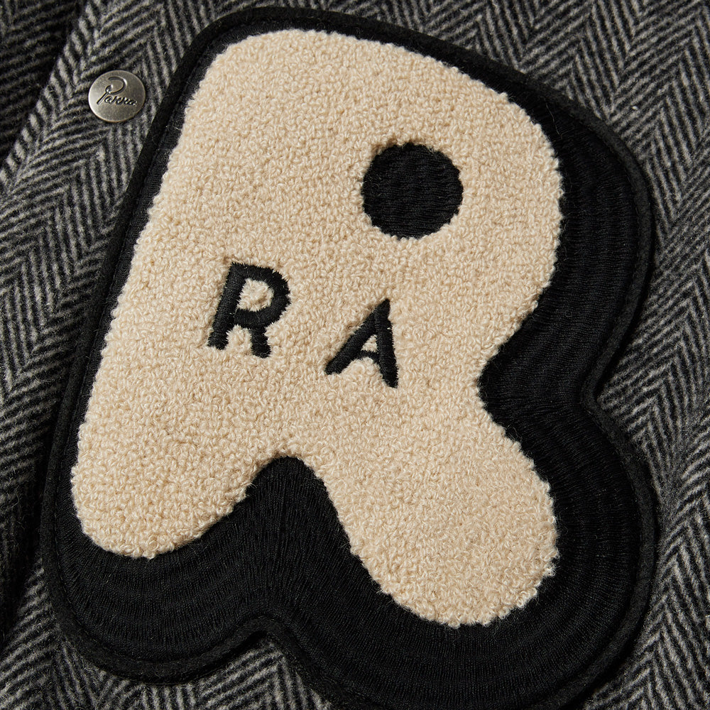 by parra 52240 rounded par varsity jacket dark grey
