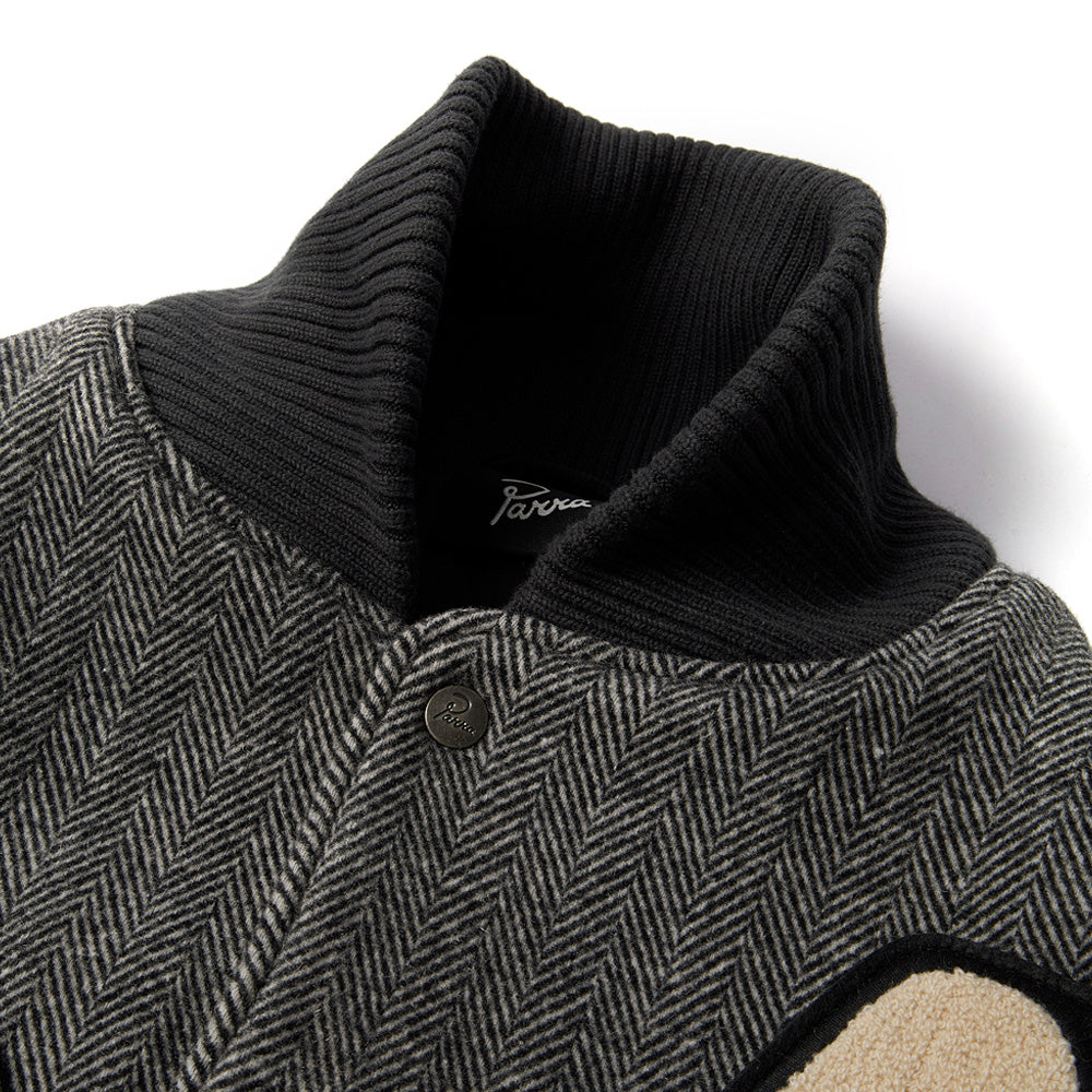 by parra 52240 rounded par varsity jacket dark grey