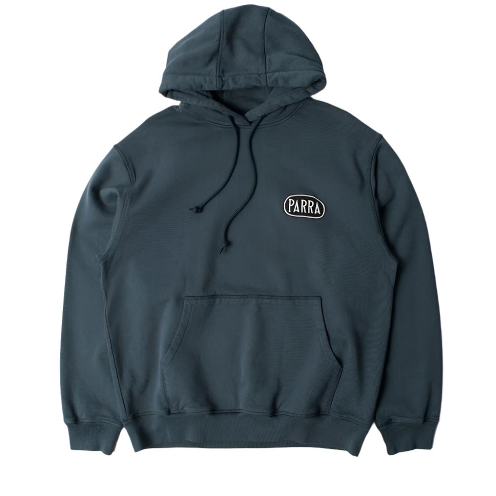 by parra 52425 oval logo hooded sweatshirt washed blue