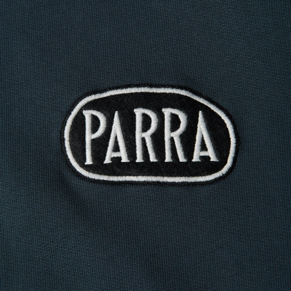 by parra 52425 oval logo hooded sweatshirt washed blue