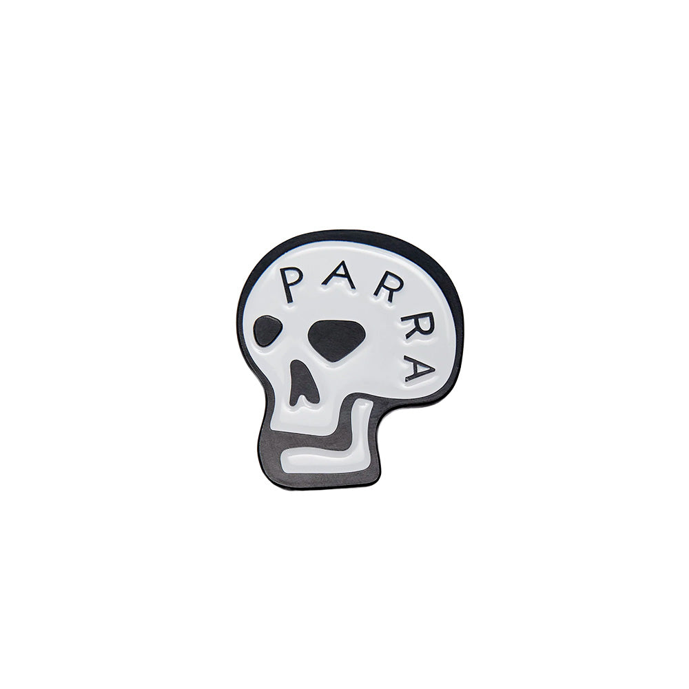 by parra 53565 skulled enamel pin white