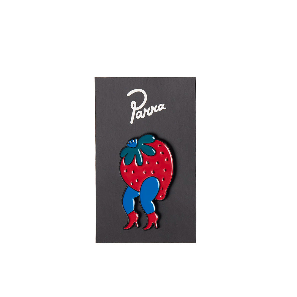 by parra 53568 stupid strawberry enamel pin red