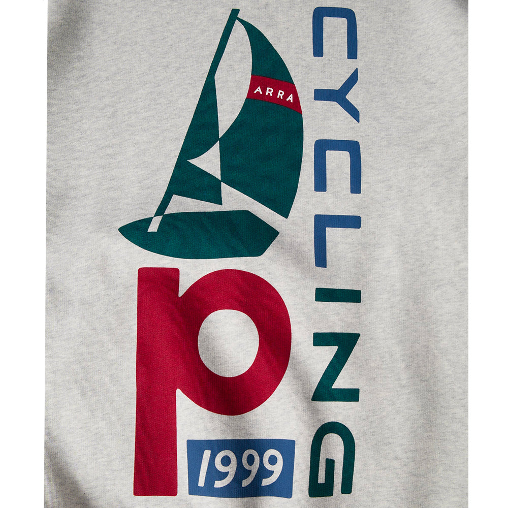 by parra 54125 sail bike crew neck sweatshirt heather grey