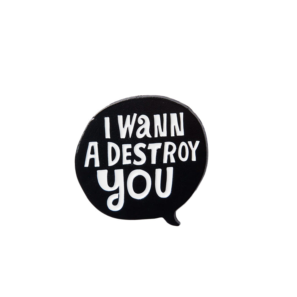 by parra 54196 destroy you enamel pin black