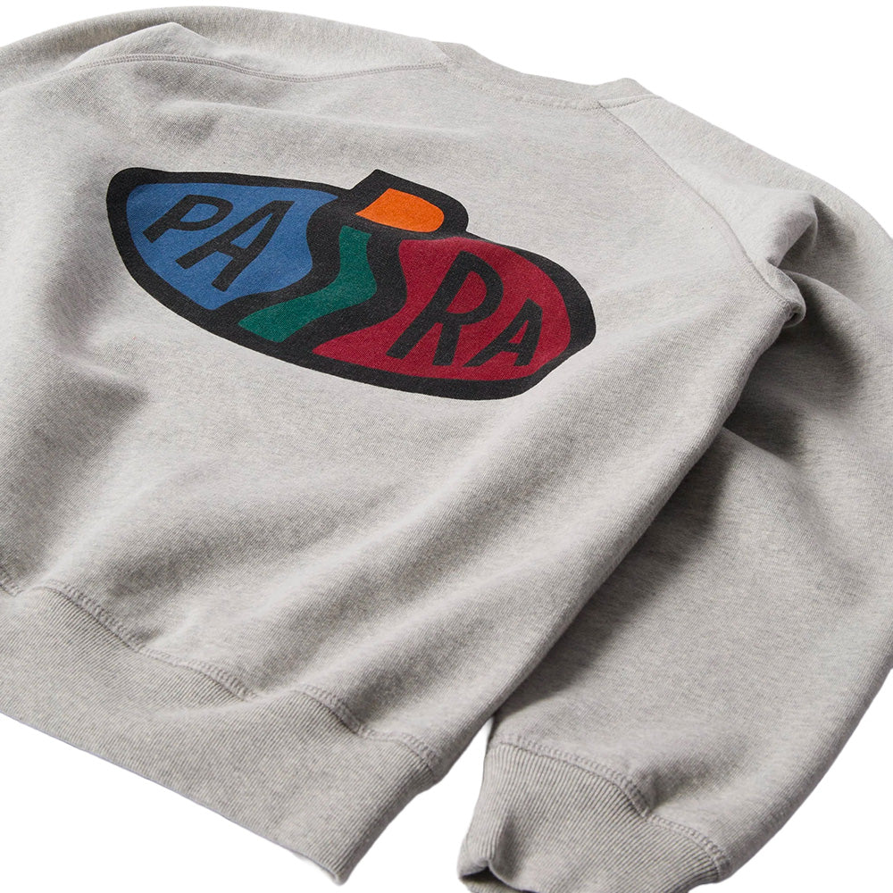 by parra 54242 legs logo crewneck sweatshirt heather grey