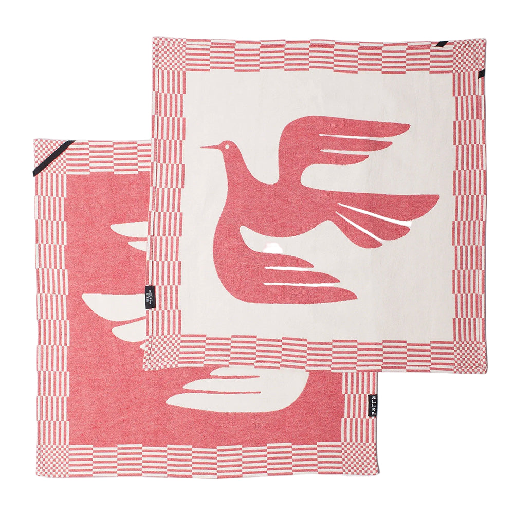by parra 54275 infinite kitchen bird towel set red