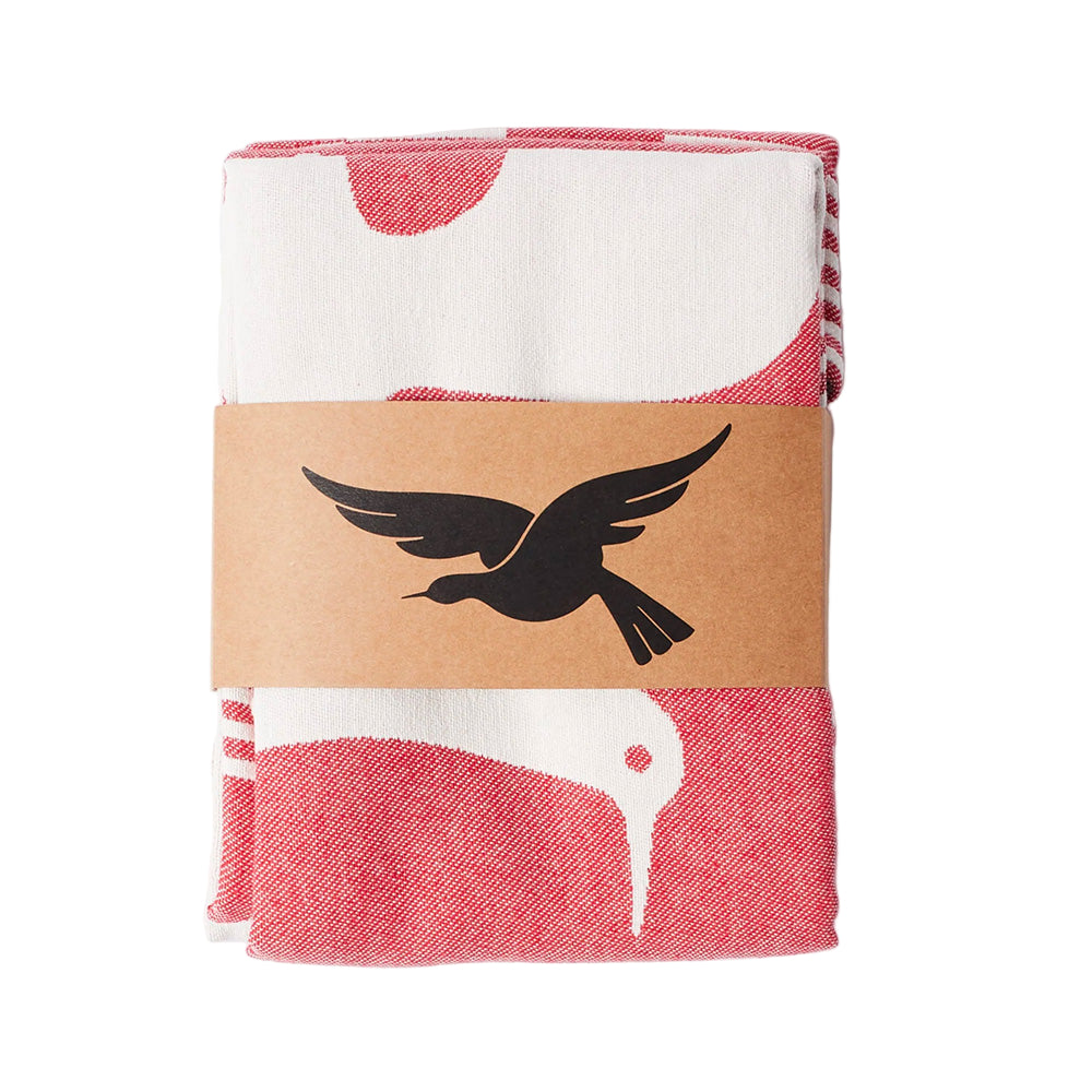 by parra 54275 infinite kitchen bird towel set red