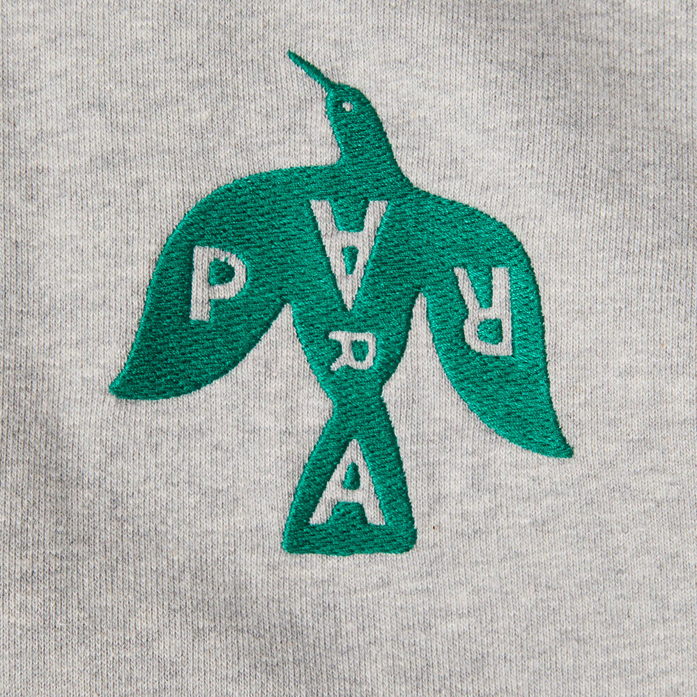by parra 54325 crow logo hooded sweatshirt heather grey