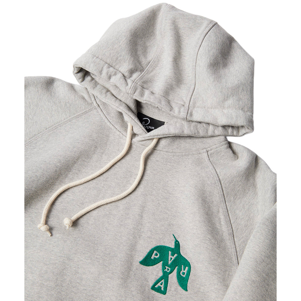 by parra 54325 crow logo hooded sweatshirt heather grey