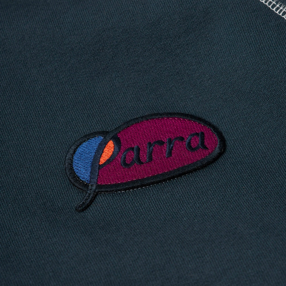 by parra 54431 circled script logo hooded sweatshirt dark blue