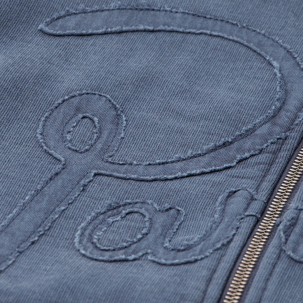 by parra 55115 not fade away zip hooded sweatshirt washed dark grey