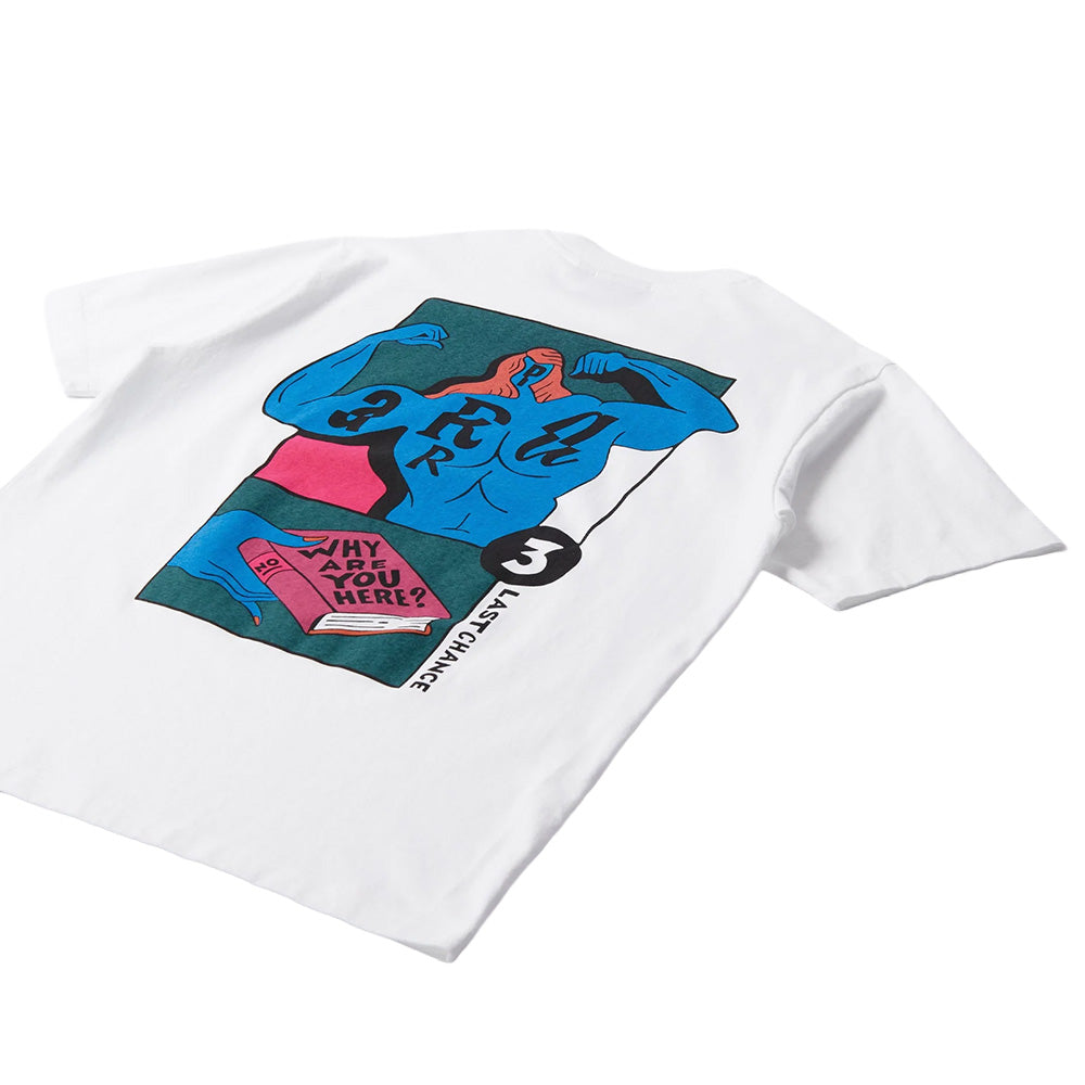 by parra 55155 why are you here t shirt white