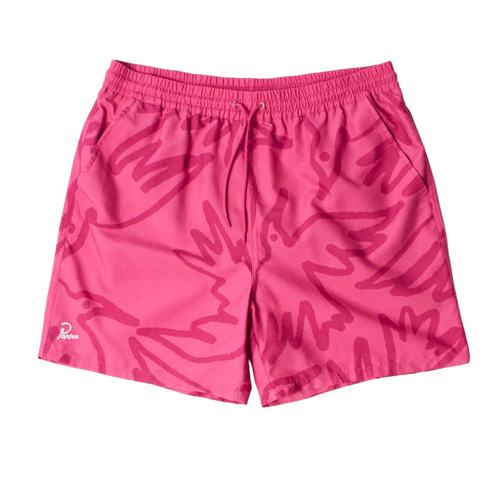BY PARRA BY PARRA BIRDS FLY FREE SWIM SHORTS // PURPLE PINK