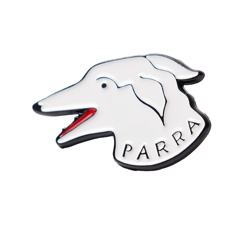 BY PARRA DOGFACE ENAMEL PIN // WHITE