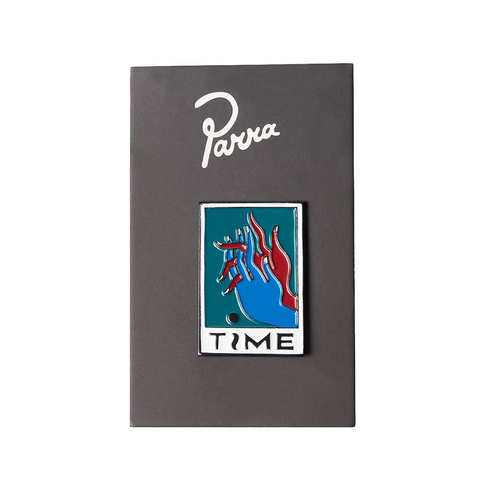 BY PARRA HANDS OF TIME ENAMEL PIN // MALLARD GREEN