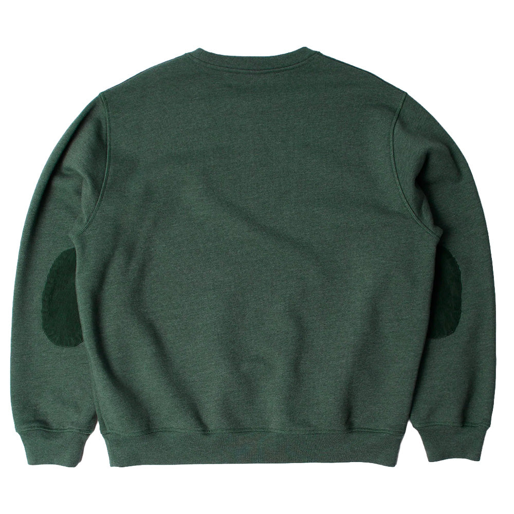 BY PARRA BY PARRA TIRED CHAMPIONE CREWNECK SWEATSHIRT // PINE GREEN