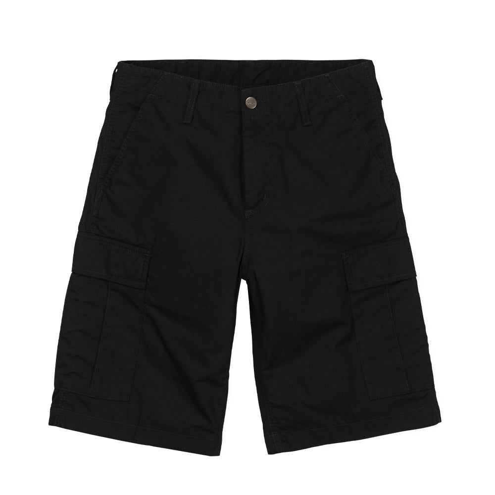 carhartt wip I028246 89 regular cargo short black rinsed