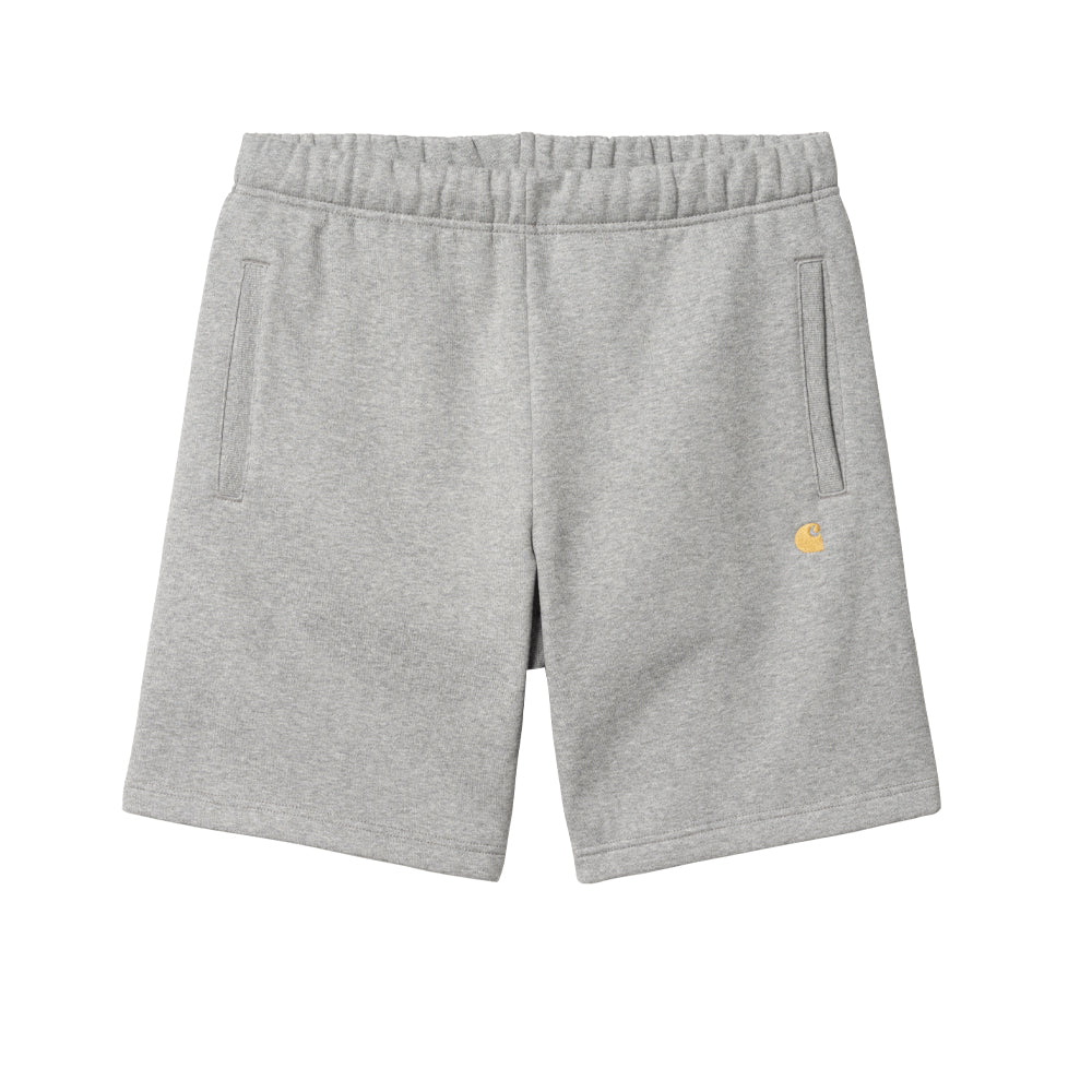 carhartt wip I033669 00M XX chase sweat short grey heather gold