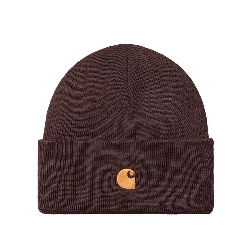 carhartt wip chase beanie palisander gold
