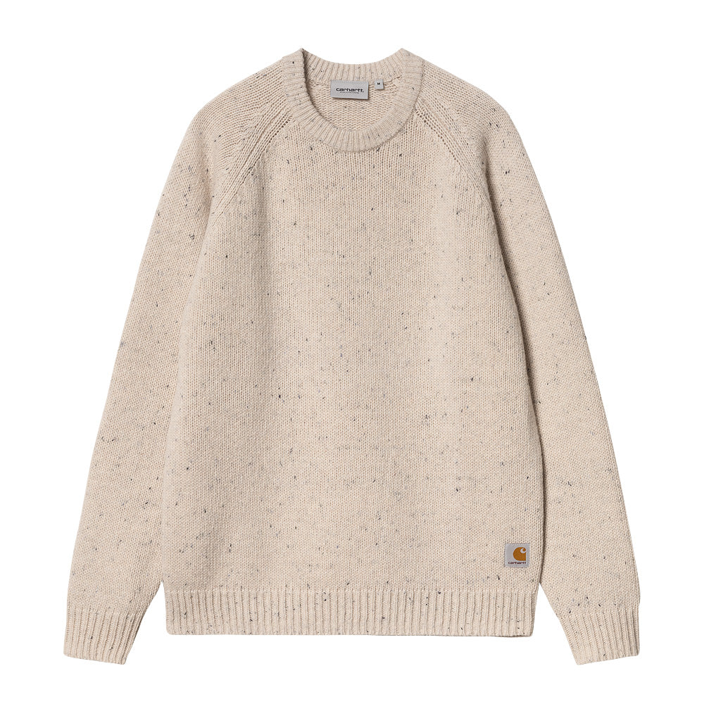 carhartt wip i010977 2fn xx anglistic sweater speckled moonbeam