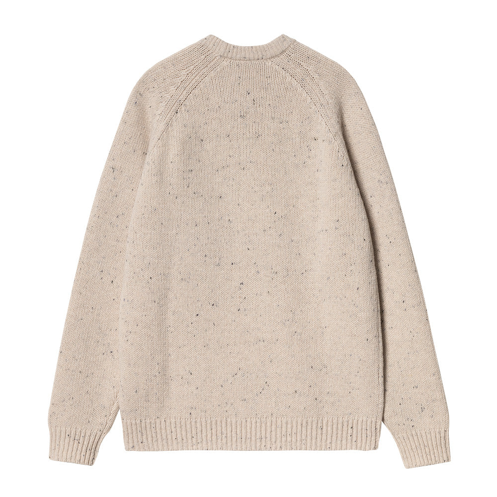 carhartt wip i010977 2fn xx anglistic sweater speckled moonbeam