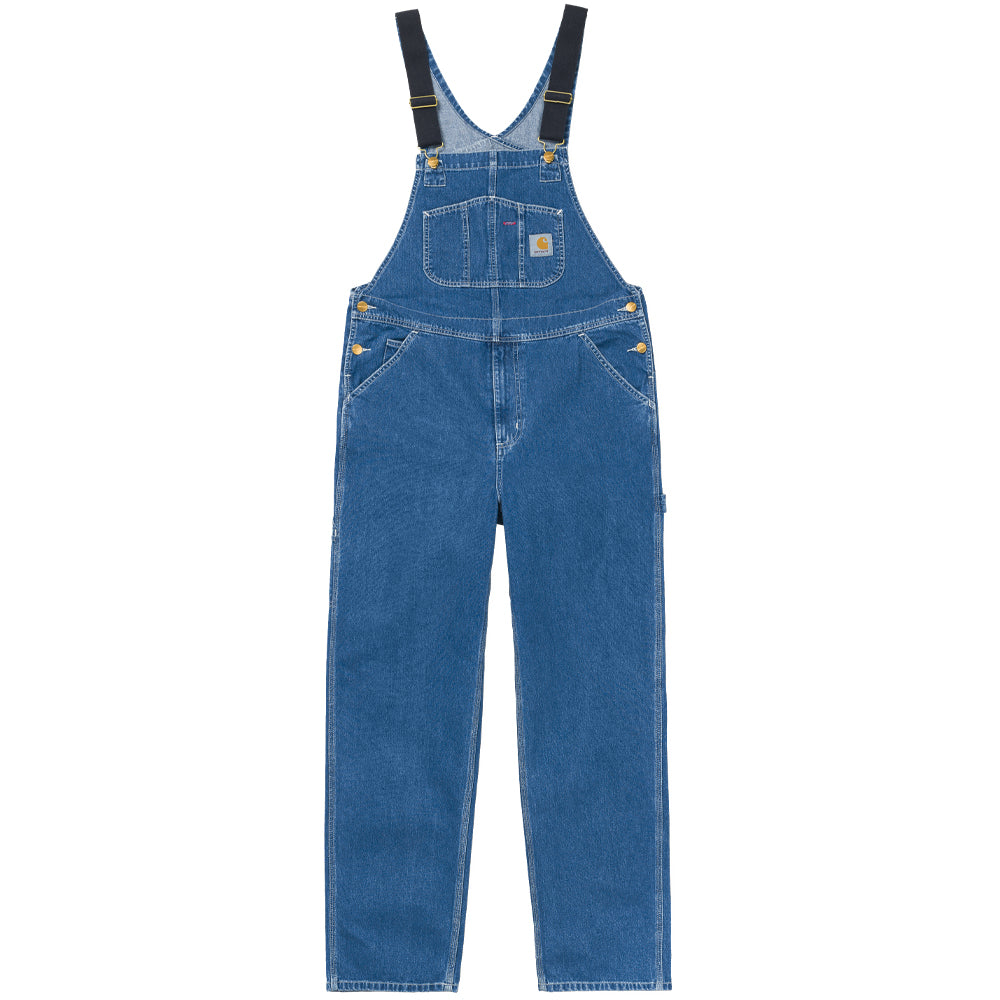 carhartt wip i022946 01 06 bib overall blue stone washed