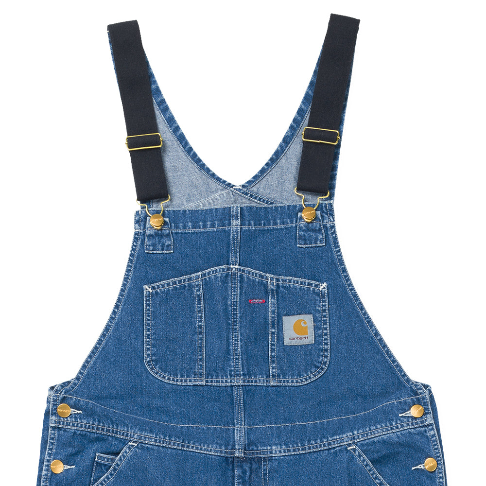 carhartt wip i022946 01 06 bib overall blue stone washed