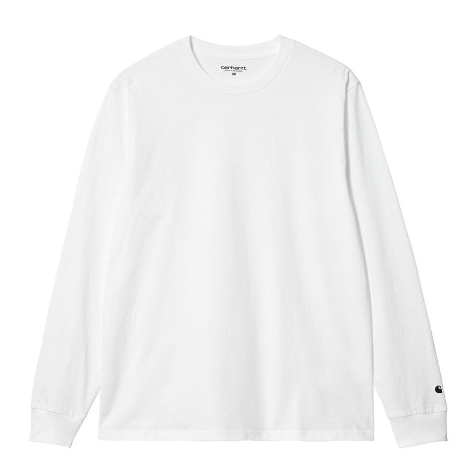 carhartt wip i026265 00a xx ls base t shirt whiteblack
