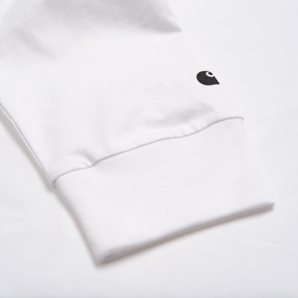 carhartt wip i026265 00a xx ls base t shirt whiteblack