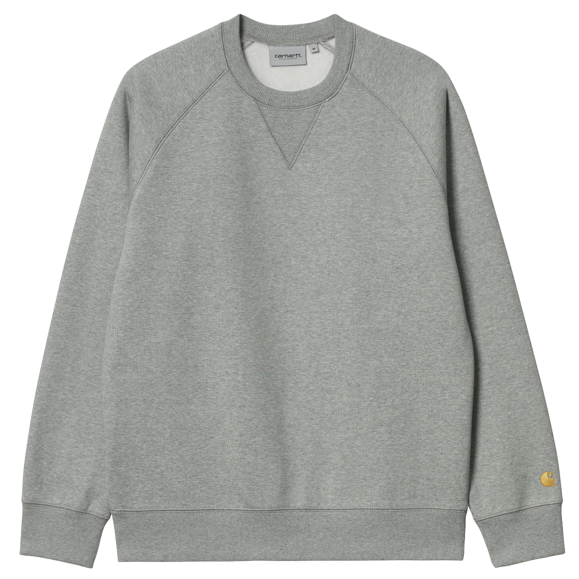 carhartt wip i026383 00m xx chase sweat grey heathergold