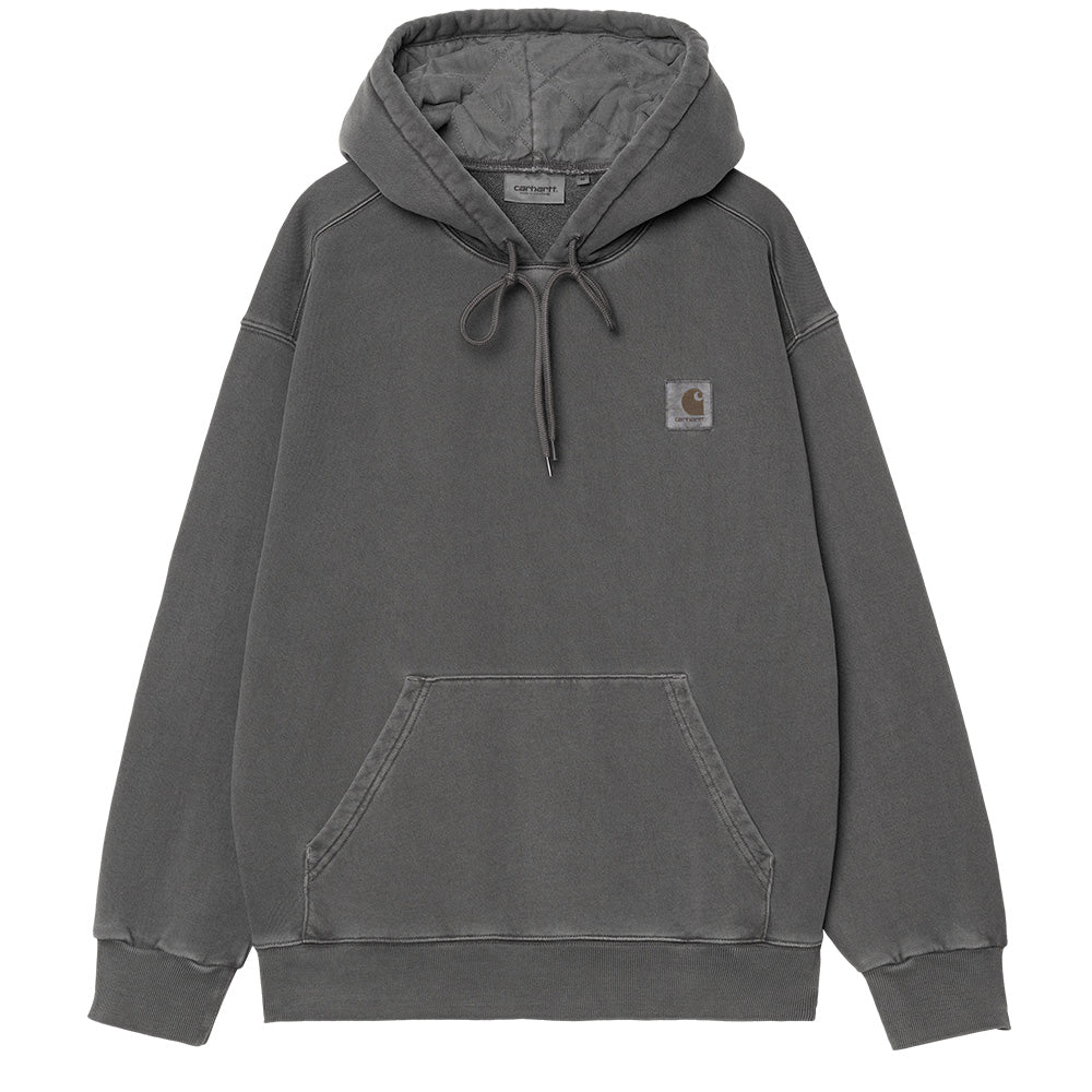 carhartt wip i029963 87 gd hooded nelson sweat graphite garment dyed