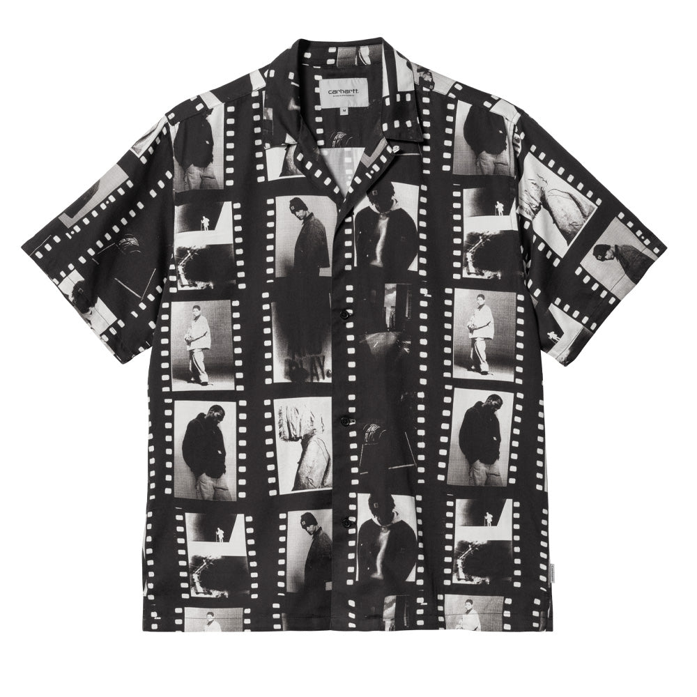 carhartt wip i033070 26w xx s s photo strip shirt photo strip aop black white