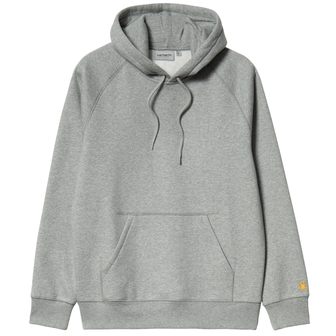 carhartt wip i033661 00c xx hooded chase sweatshirt dark grey heather gold