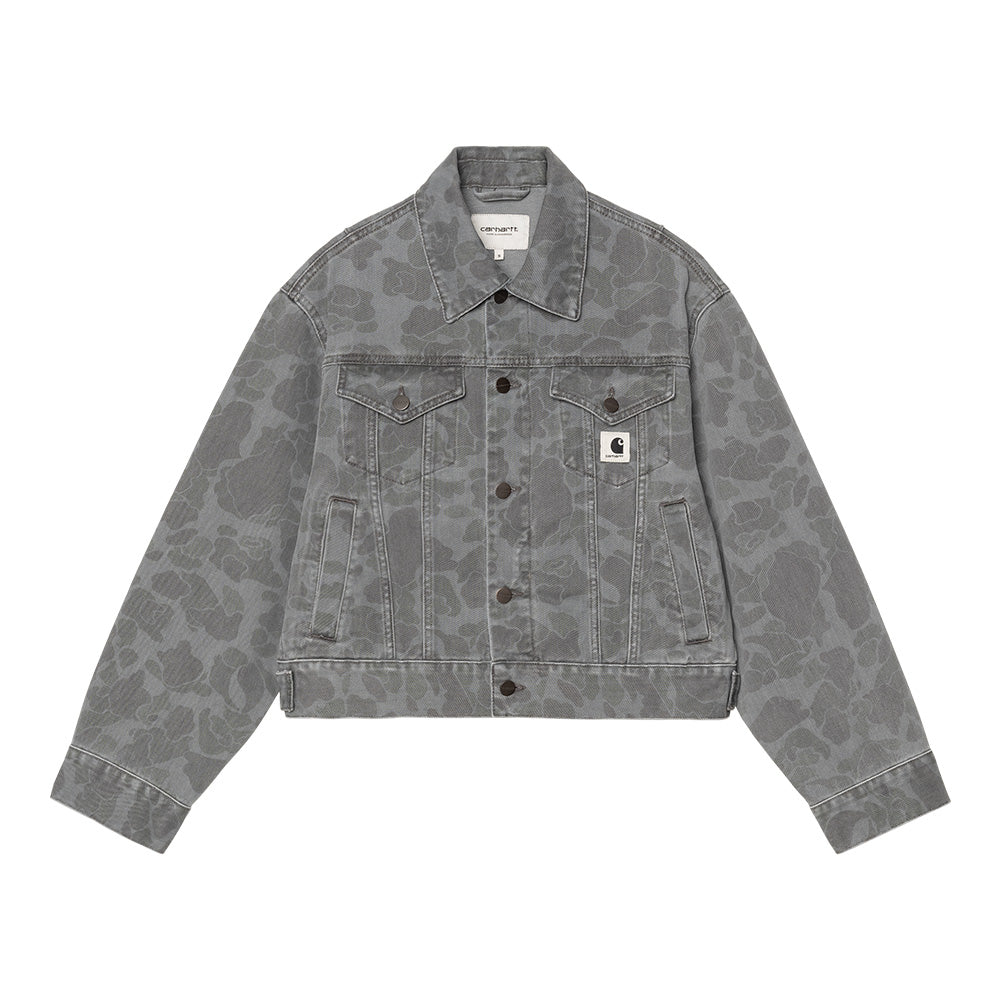 carhartt wip i033890 w duck orell jacket camo duck black heavy bleached