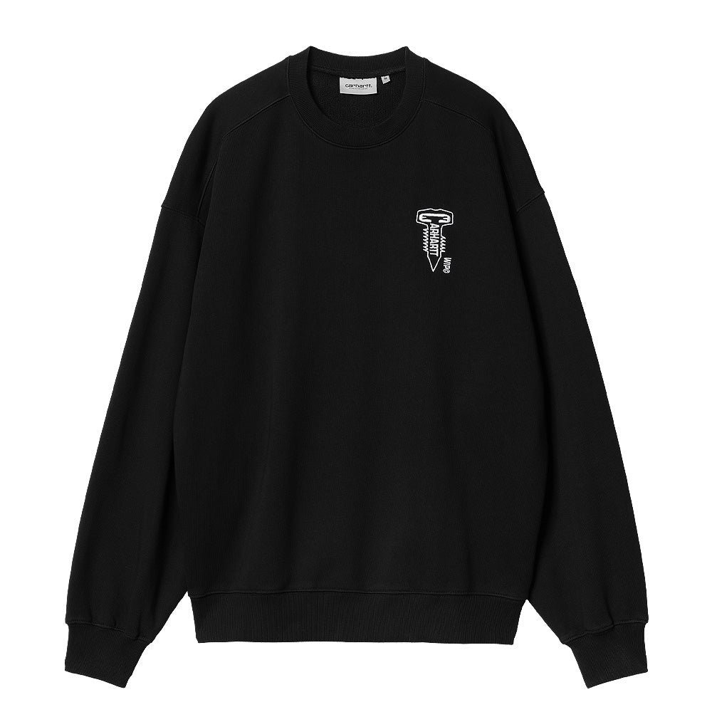 carhartt wip i034039 0d2 xx cross screw sweat black white
