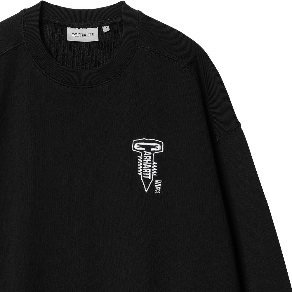carhartt wip i034039 0d2 xx cross screw sweat black white