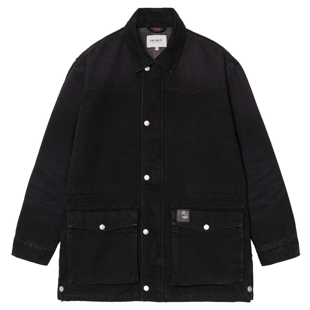 carhartt wip i0343140e 4o og santa fe jacket blackblack stone canvas
