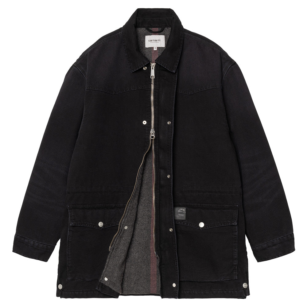 carhartt wip i0343140e 4o og santa fe jacket blackblack stone canvas