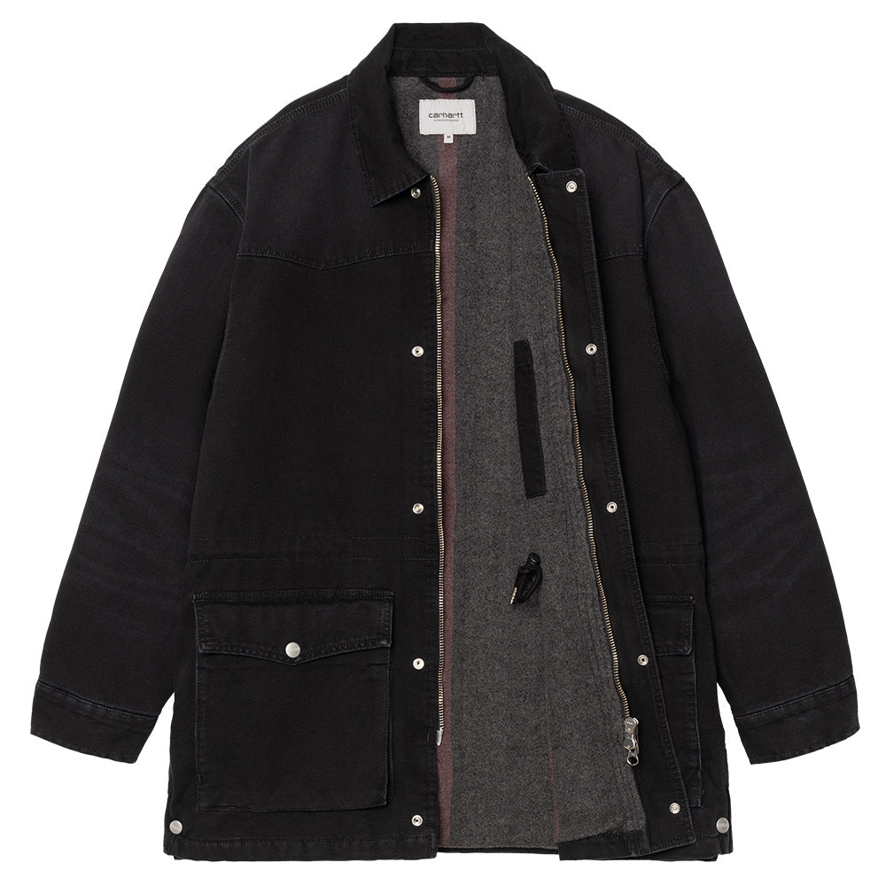 carhartt wip i0343140e 4o og santa fe jacket blackblack stone canvas