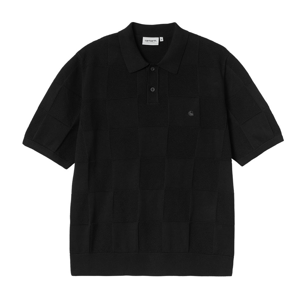 carhartt wip i034535 ss checker polo black