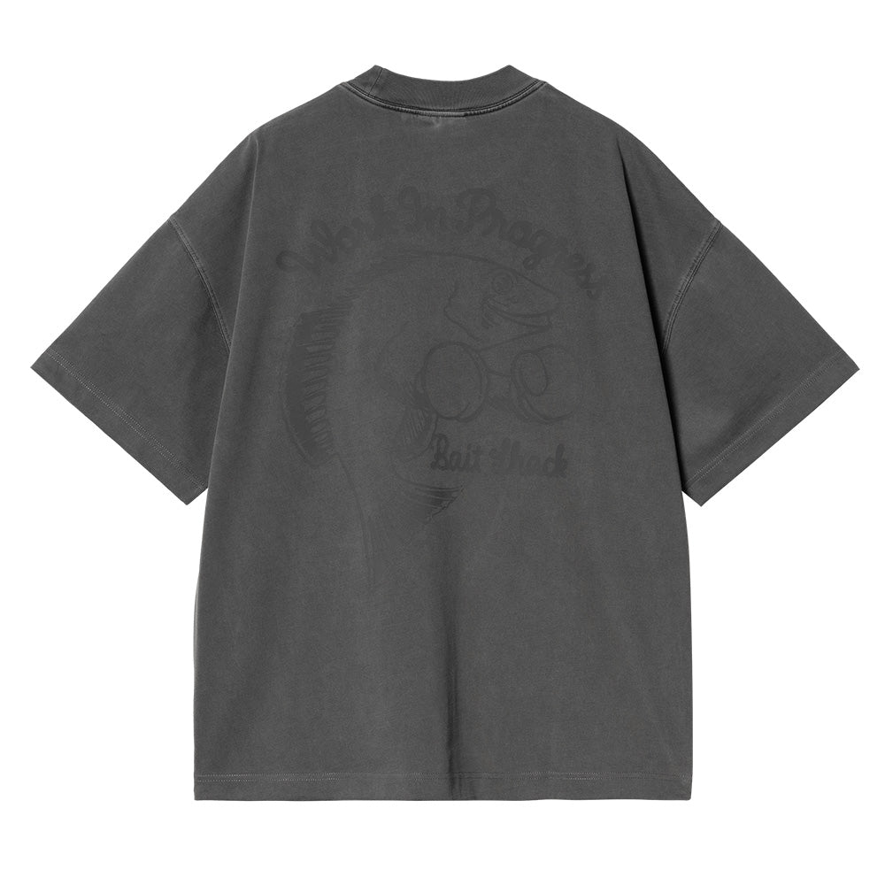 carhartt wip i034660 2ot gd ss bait shack t shirt black garment dyed